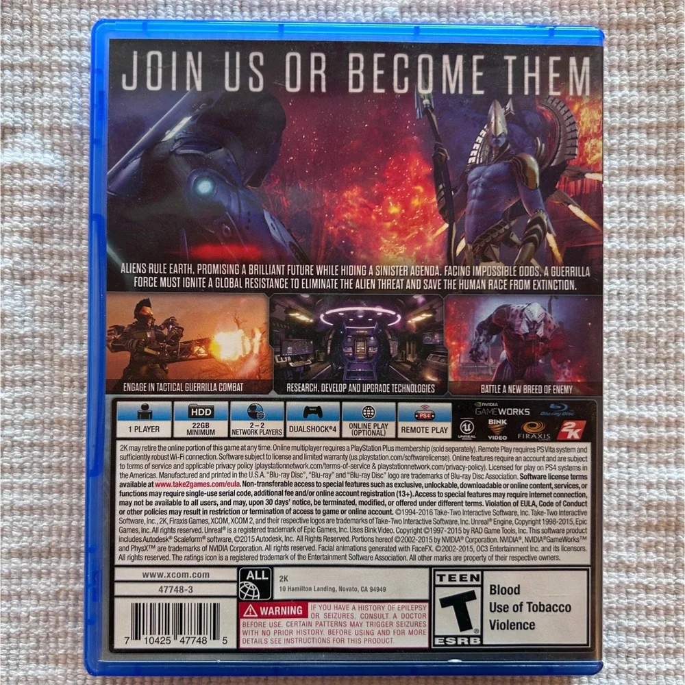 XCOM 2 Sony PlayStation 4 PS4 Tactical Strategy Game 2K Firaxis 47748-3